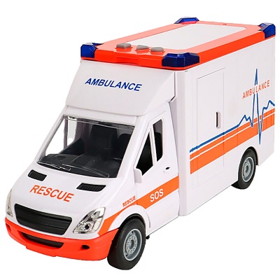 Машинка инерционная Скорая помощь звук свет Рыжий кот 1832926 1